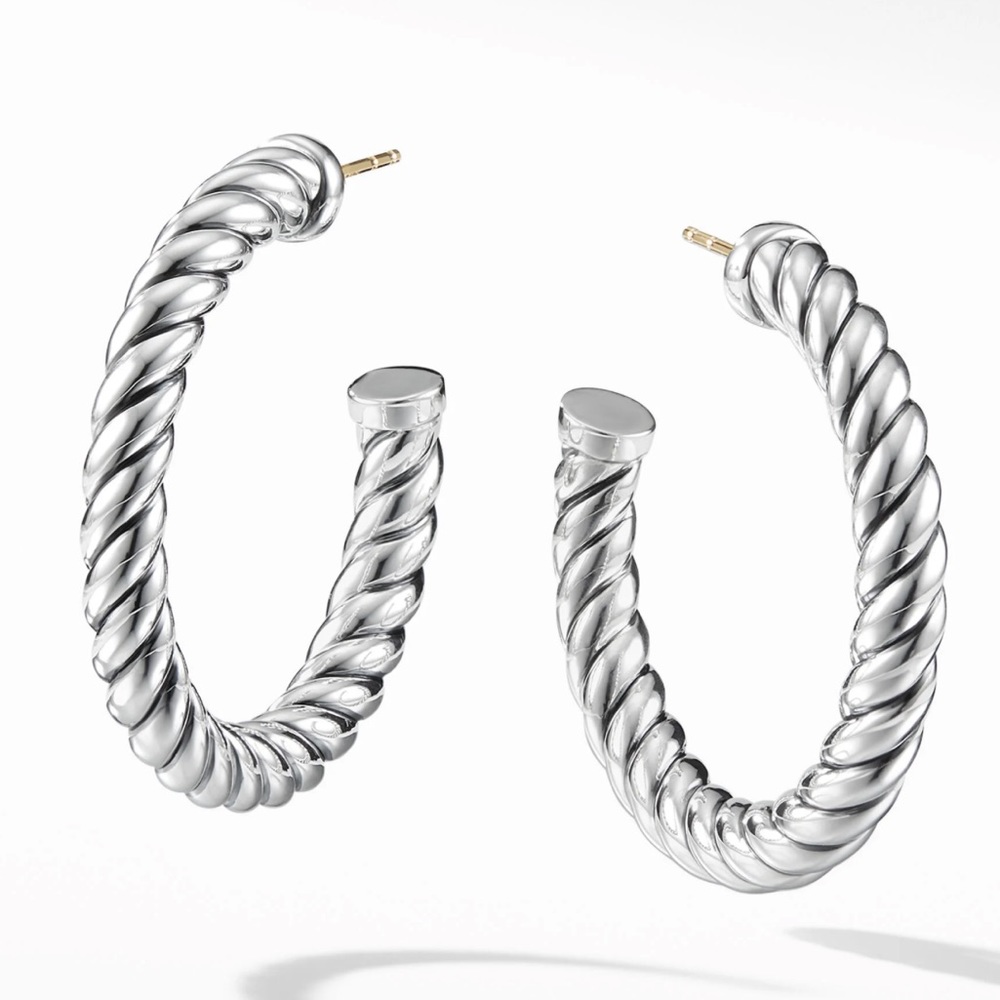 David Yurman sculpted cable hoop earrings